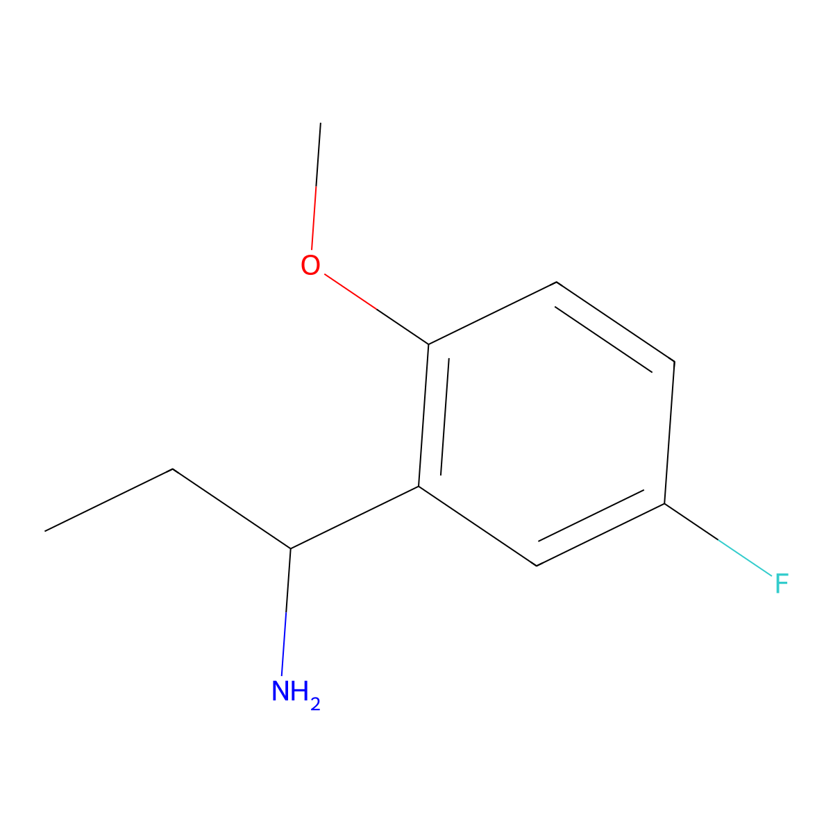 1-(5-Fluoro-2-methoxyphenyl)propan-1-amine molecular structure, CAS 1038723-67-9
