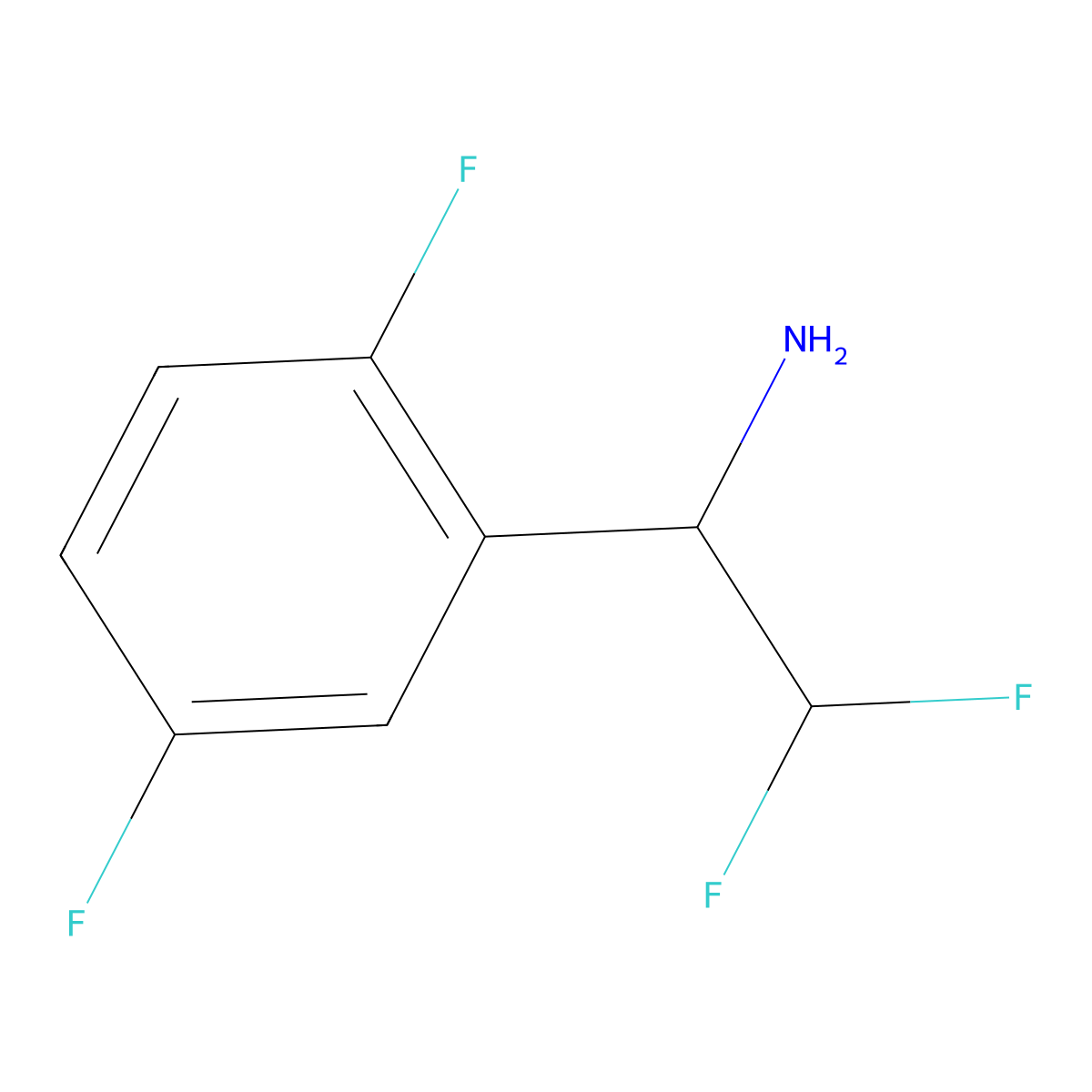 1-(2,5-Difluorophenyl)-2,2-difluoroethan-1-amine molecular structure, CAS 1038724-69-4