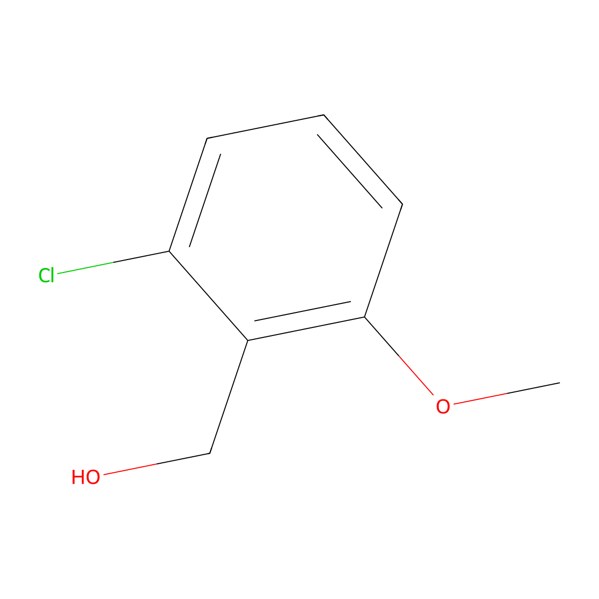 (2-Chloro-6-methoxyphenyl)methanol molecular structure, CAS 1038726-89-4