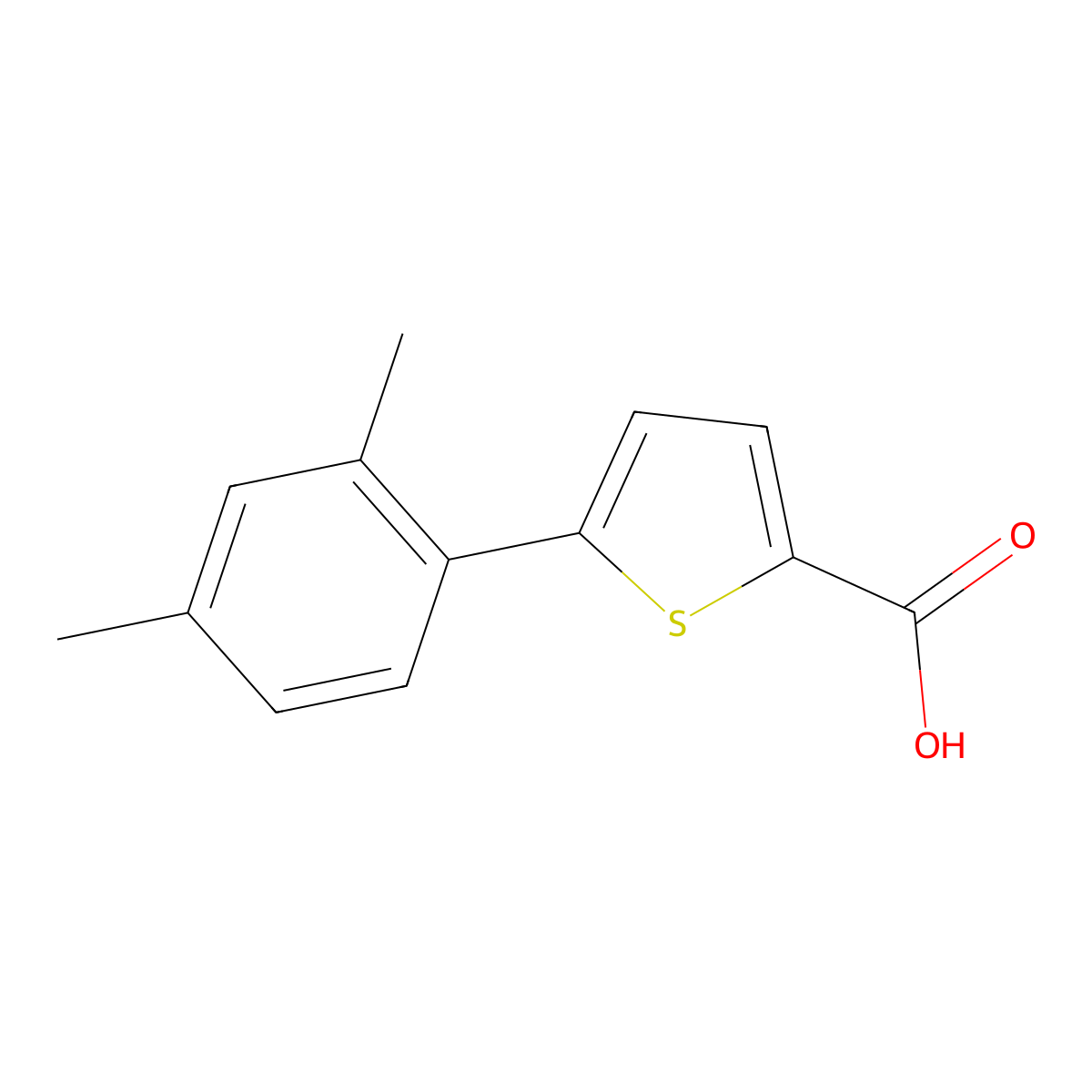 5-(2,4-Dimethylphenyl)thiophene-2-carboxylic acid molecular structure, CAS 1038729-21-3