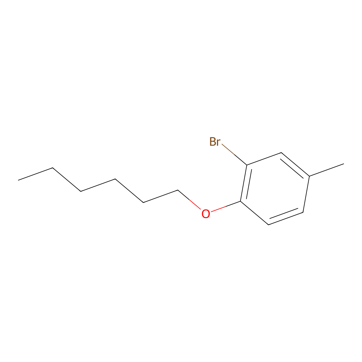 2-Bromo-1-(hexyloxy)-4-methylbenzene molecular structure, CAS 1038734-55-2