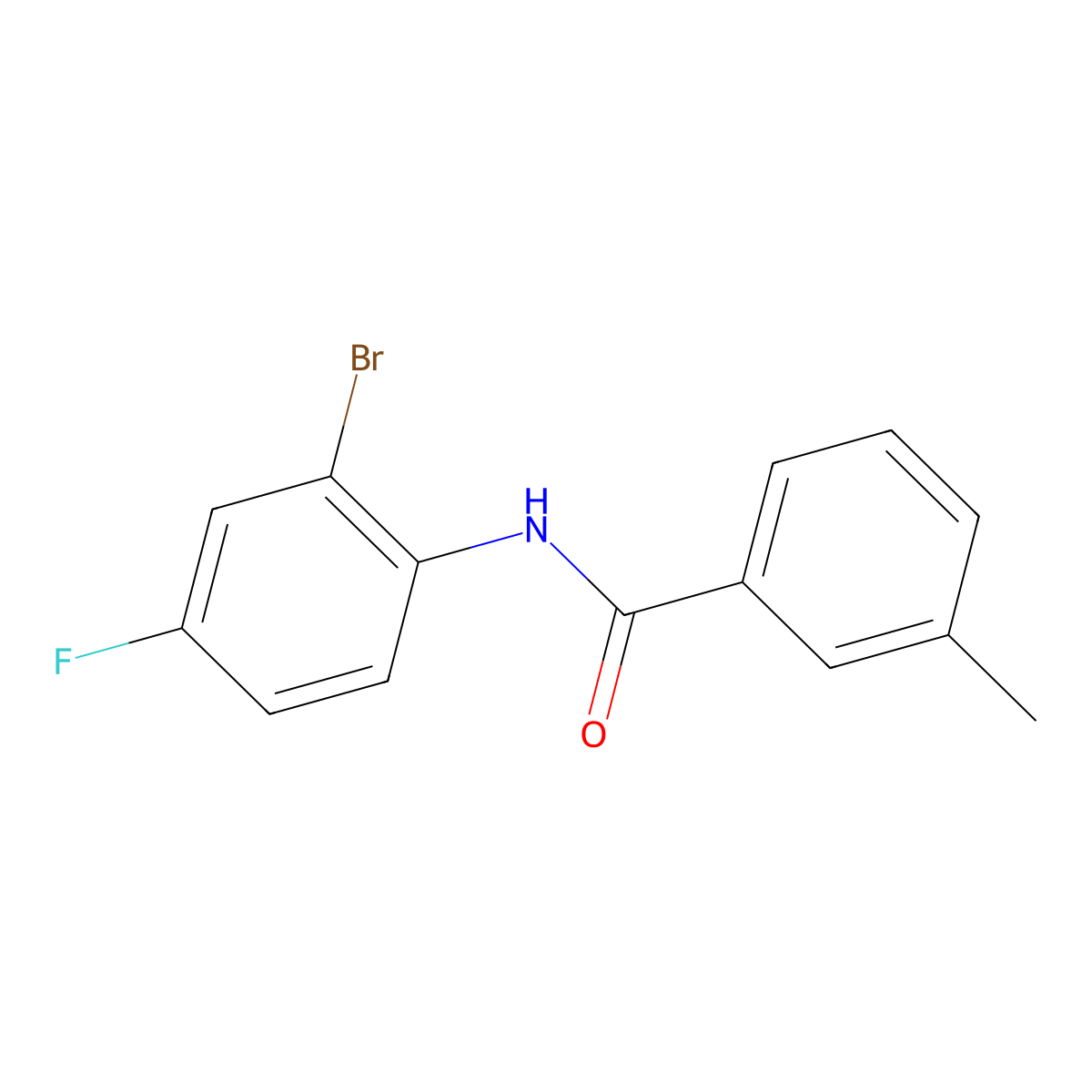 N-(2-bromo-4-fluorophenyl)-3-methylbenzamide molecular structure, CAS 1038736-07-0