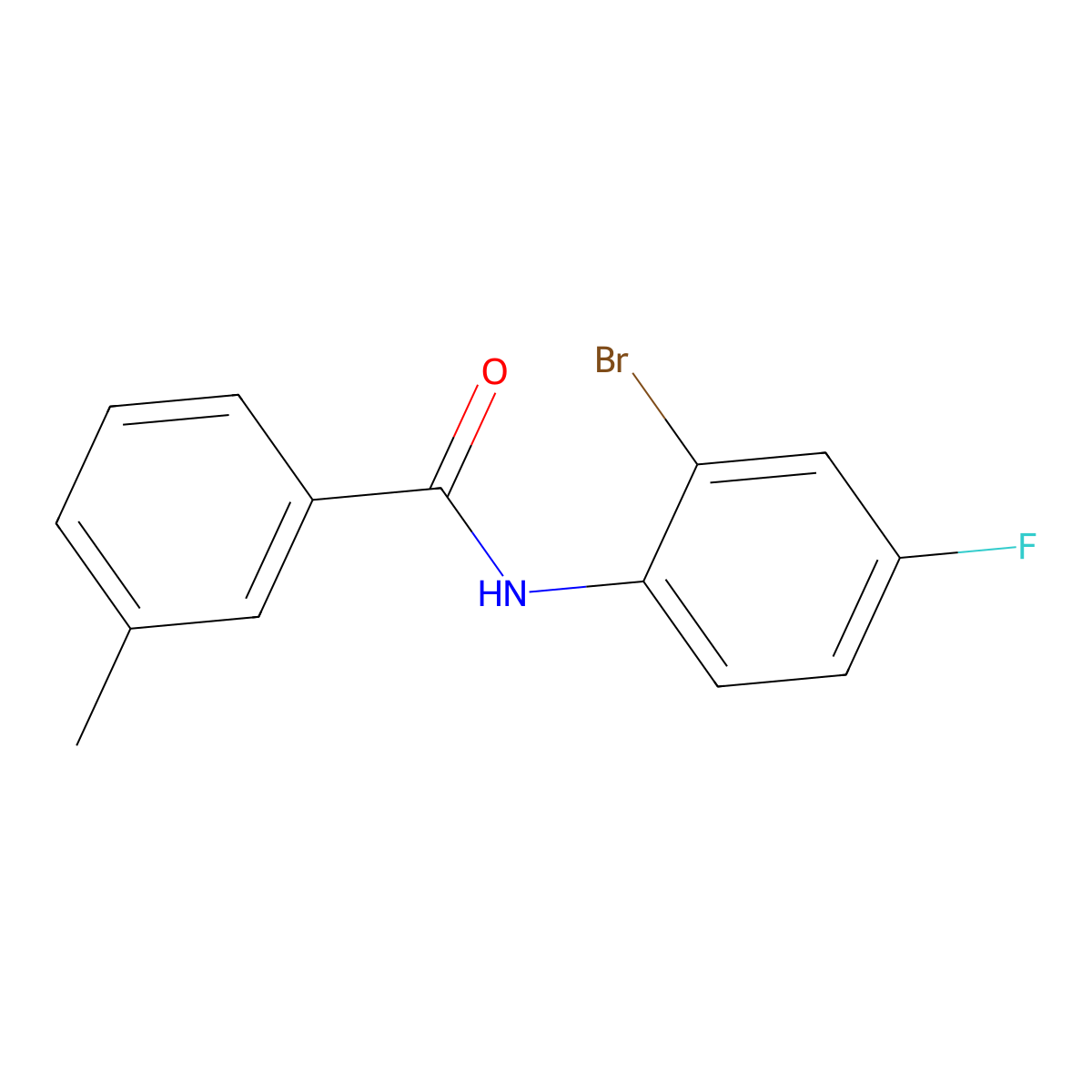 N-(2-bromo-4-fluorophenyl)-3-methylbenzamide molecular structure, CAS 1038736-07-0