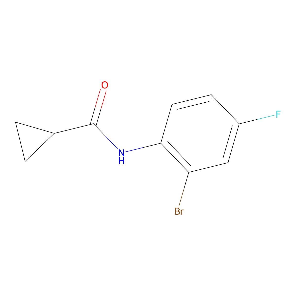 N-(2-bromo-4-fluorophenyl)cyclopropanecarboxamide molecular structure, CAS 1038736-47-8