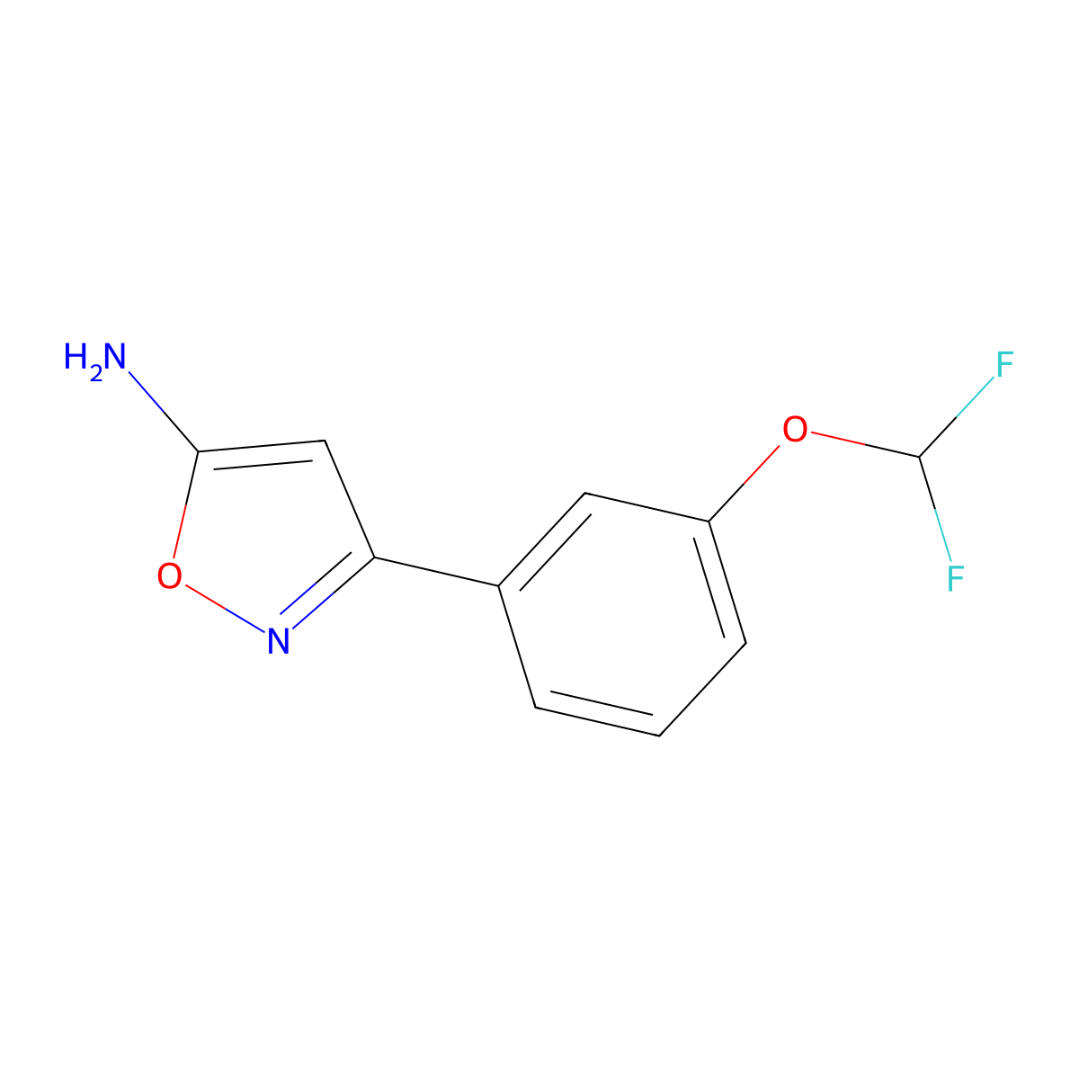3-(3-(Difluoromethoxy)phenyl)isoxazol-5-amine molecular structure, CAS 1038738-40-7