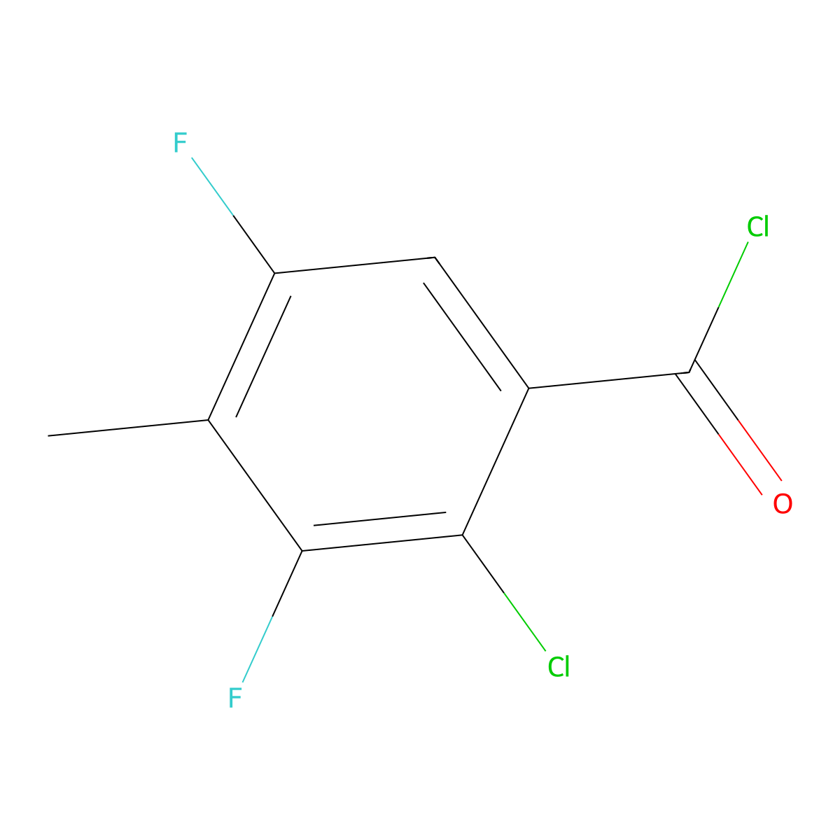 2-Chloro-3,5-difluoro-4-methylbenzoyl chloride molecular structure, CAS 103877-23-2