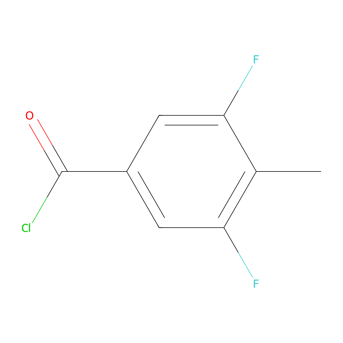 3,5-Difluoro-4-methylbenzoyl chloride molecular structure, CAS 103877-74-3