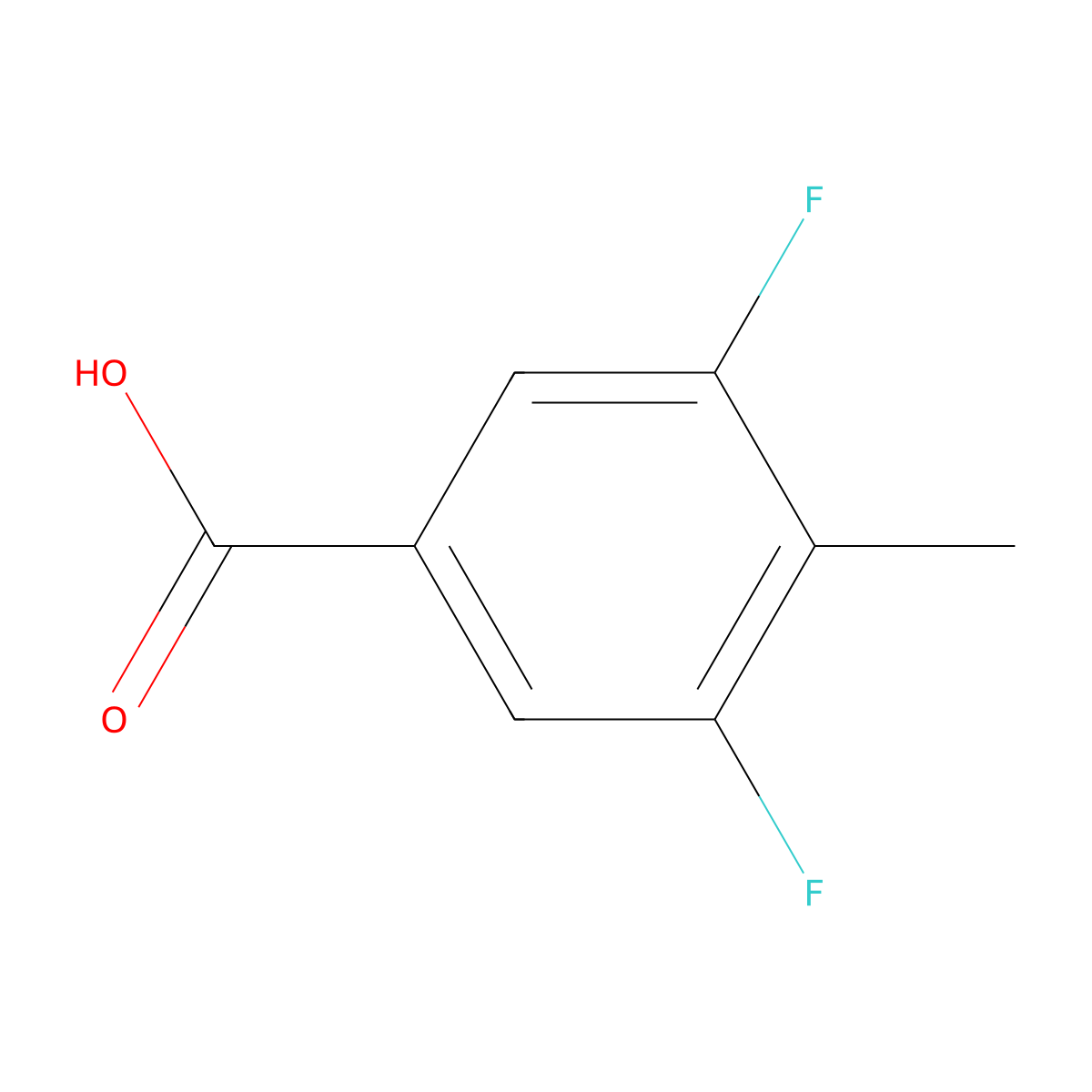 3,5-Difluoro-4-methylbenzoic acid molecular structure, CAS 103877-76-5