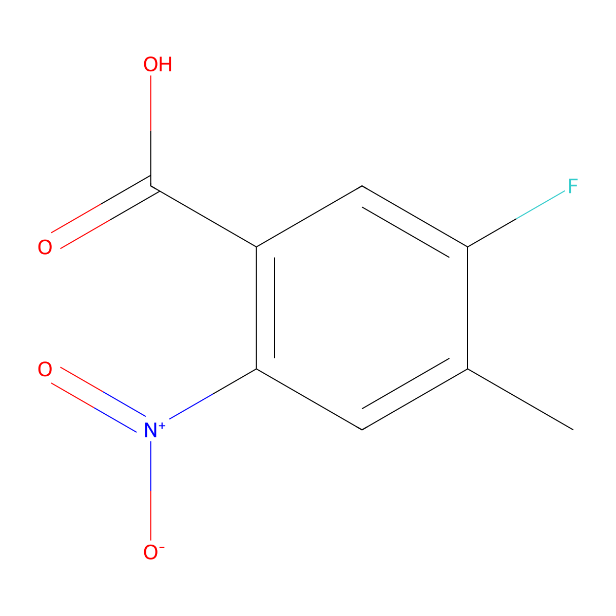 5-Fluoro-4-methyl-2-nitrobenzoic acid molecular structure, CAS 103877-78-7