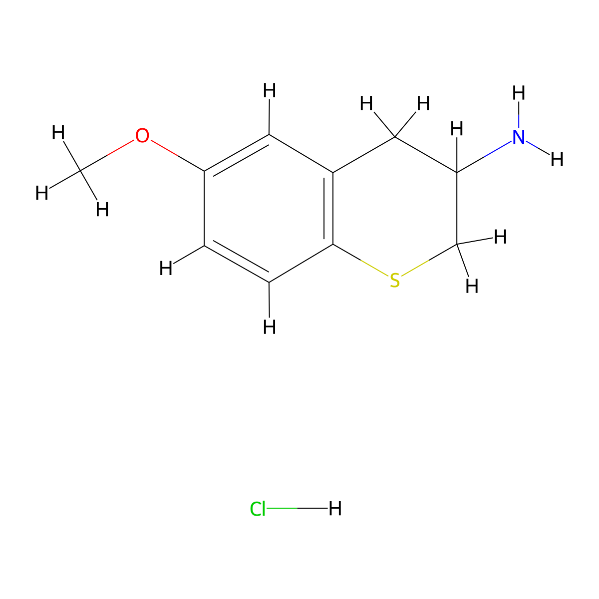 6-Methoxythiochroman-3-amine hydrochloride molecular structure, CAS 1038770-94-3