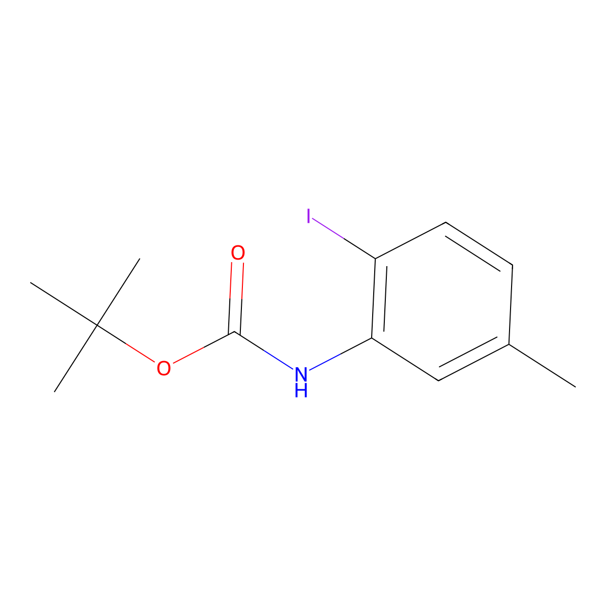 tert-Butyl (2-iodo-5-methylphenyl)carbamate molecular structure, CAS 1038778-91-4