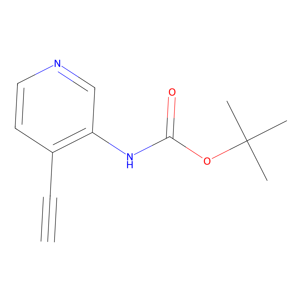 tert-Butyl (4-ethynylpyridin-3-yl)carbamate molecular structure, CAS 1038779-11-1