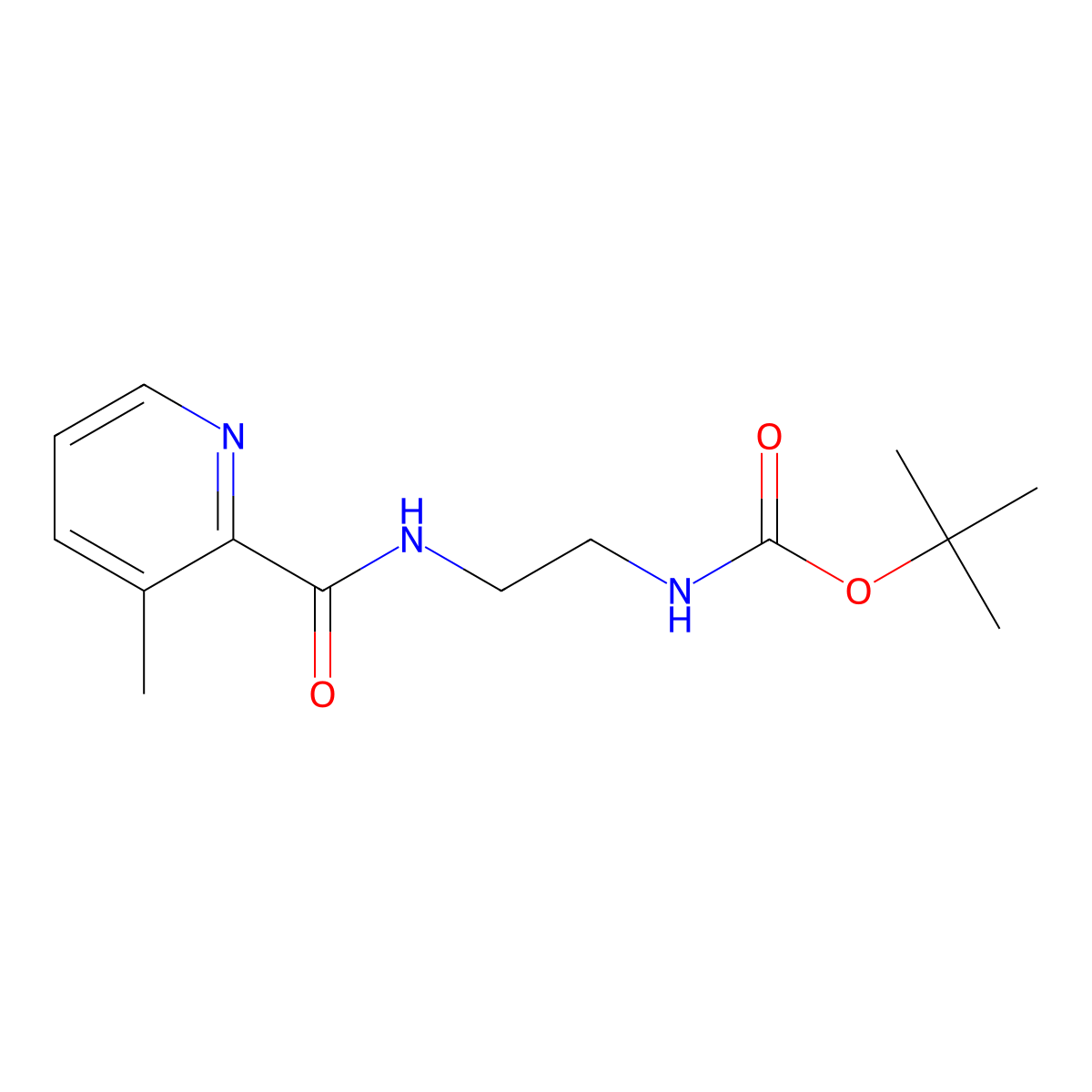 Tert-butyl (2-(3-methylpicolinamido)ethyl)carbamate molecular structure, CAS 103878-21-3