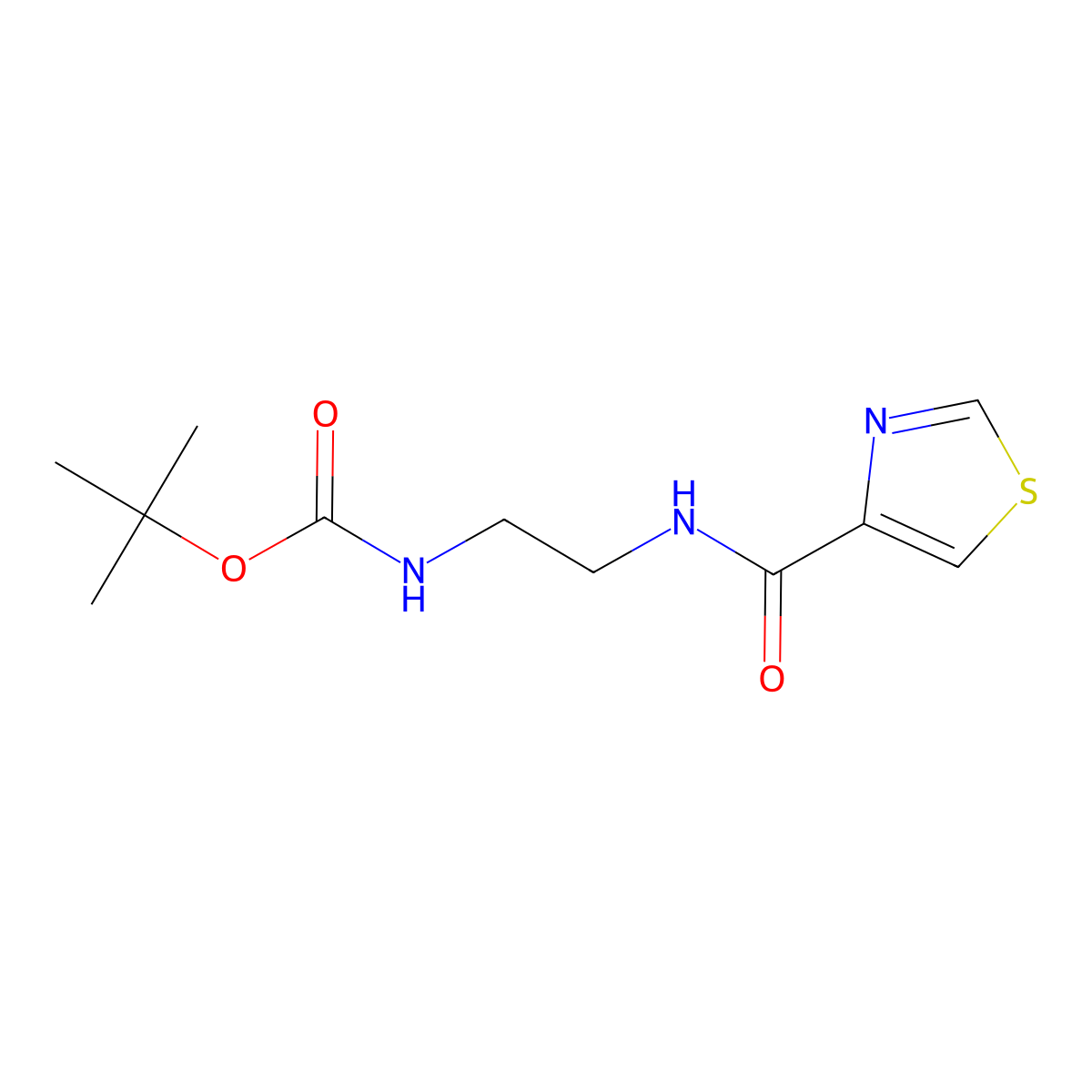 Tert-butyl (2-(thiazole-4-carboxamido)ethyl)carbamate molecular structure, CAS 103878-56-4