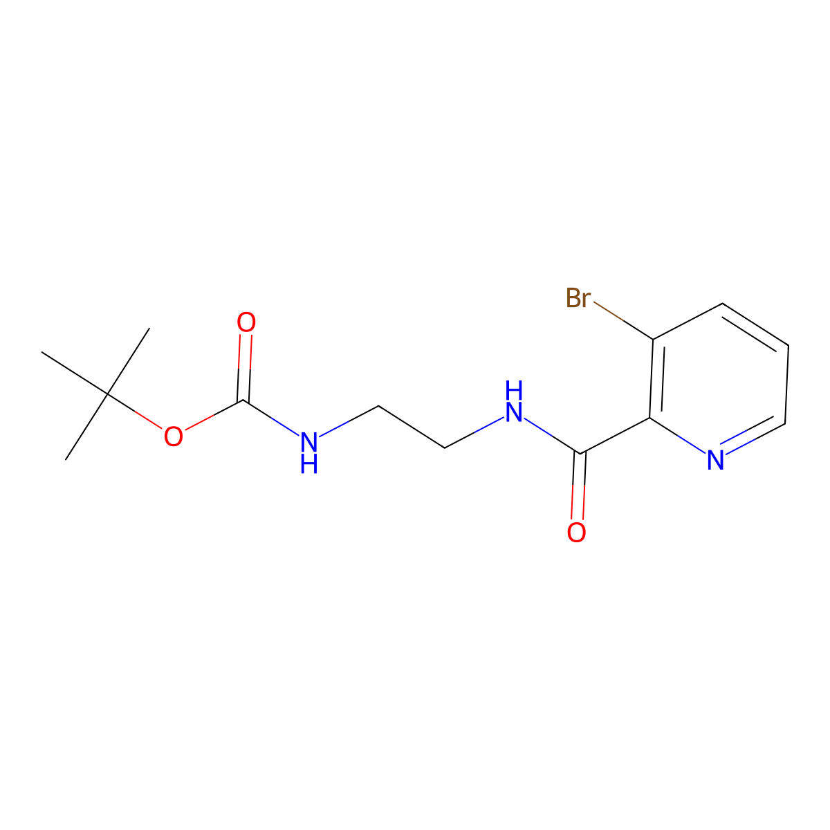 t-Butyl [2-(3-bromopyridine-2-carboxamido)ethyl]carbamate molecular structure, CAS 103878-64-4