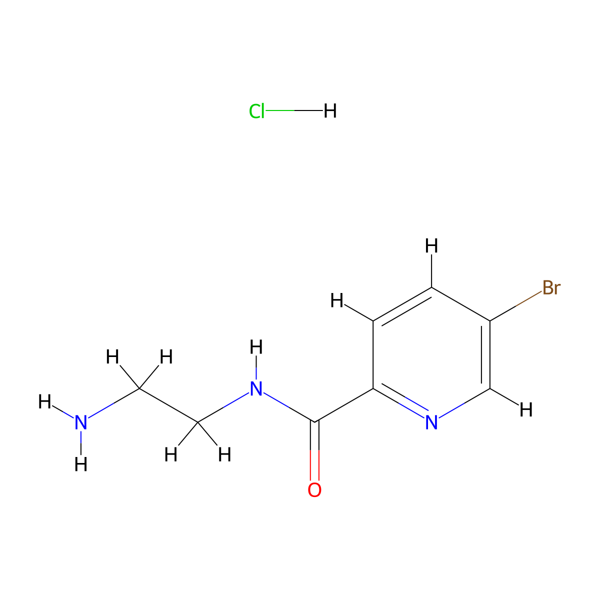N-(2-aminoethyl)-5-bromopyridine-2-carboxamide hydrochloride molecular structure, CAS 103878-71-3