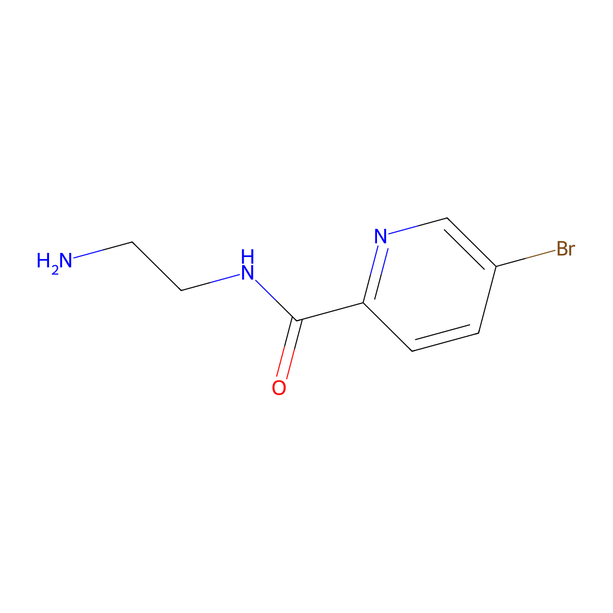 N-(2-aminoethyl)-5-bromopyridine-2-carboxamide molecular structure, CAS 103878-72-4
