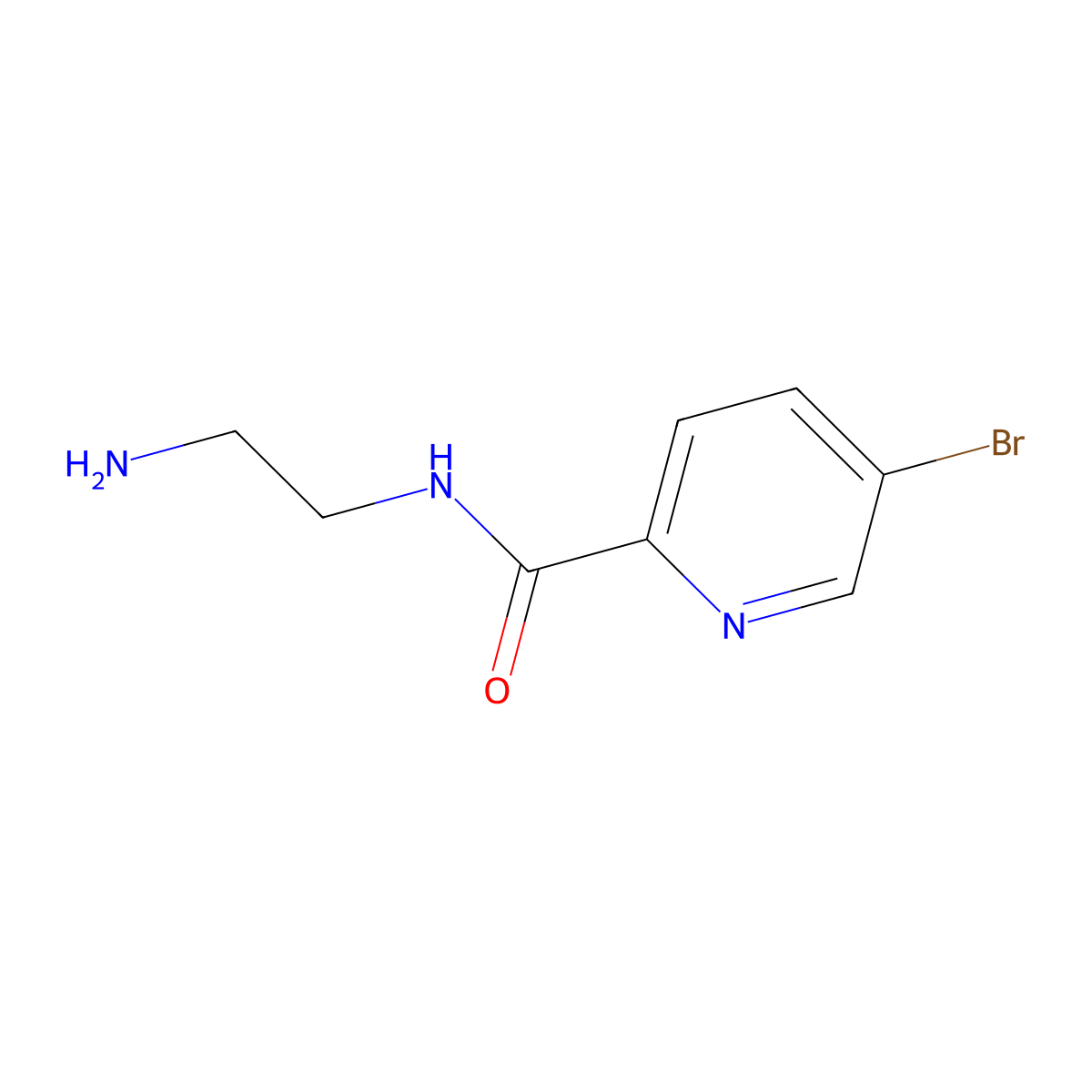 N-(2-aminoethyl)-5-bromopyridine-2-carboxamide molecular structure, CAS 103878-72-4