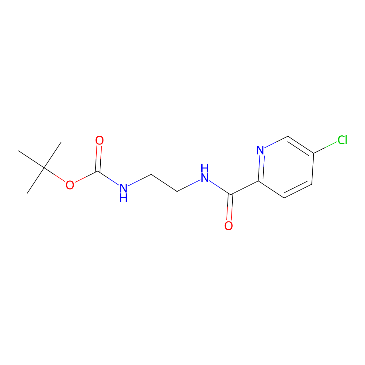 Tert-butyl (2-(5-chloropicolinamido)ethyl)carbamate molecular structure, CAS 103878-82-6