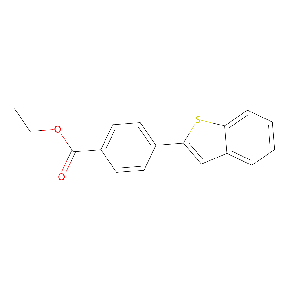 Ethyl 4-(1-benzothiophen-2-yl)benzoate molecular structure, CAS 1038781-00-8