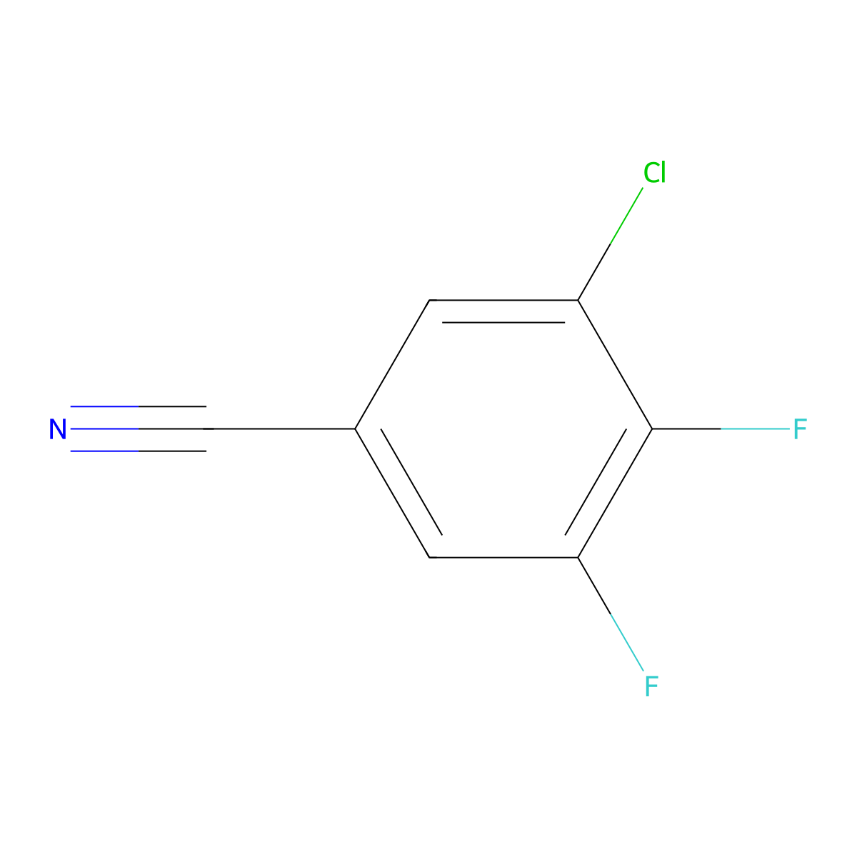 3-Chloro-4,5-difluorobenzonitrile molecular structure, CAS 103879-29-4