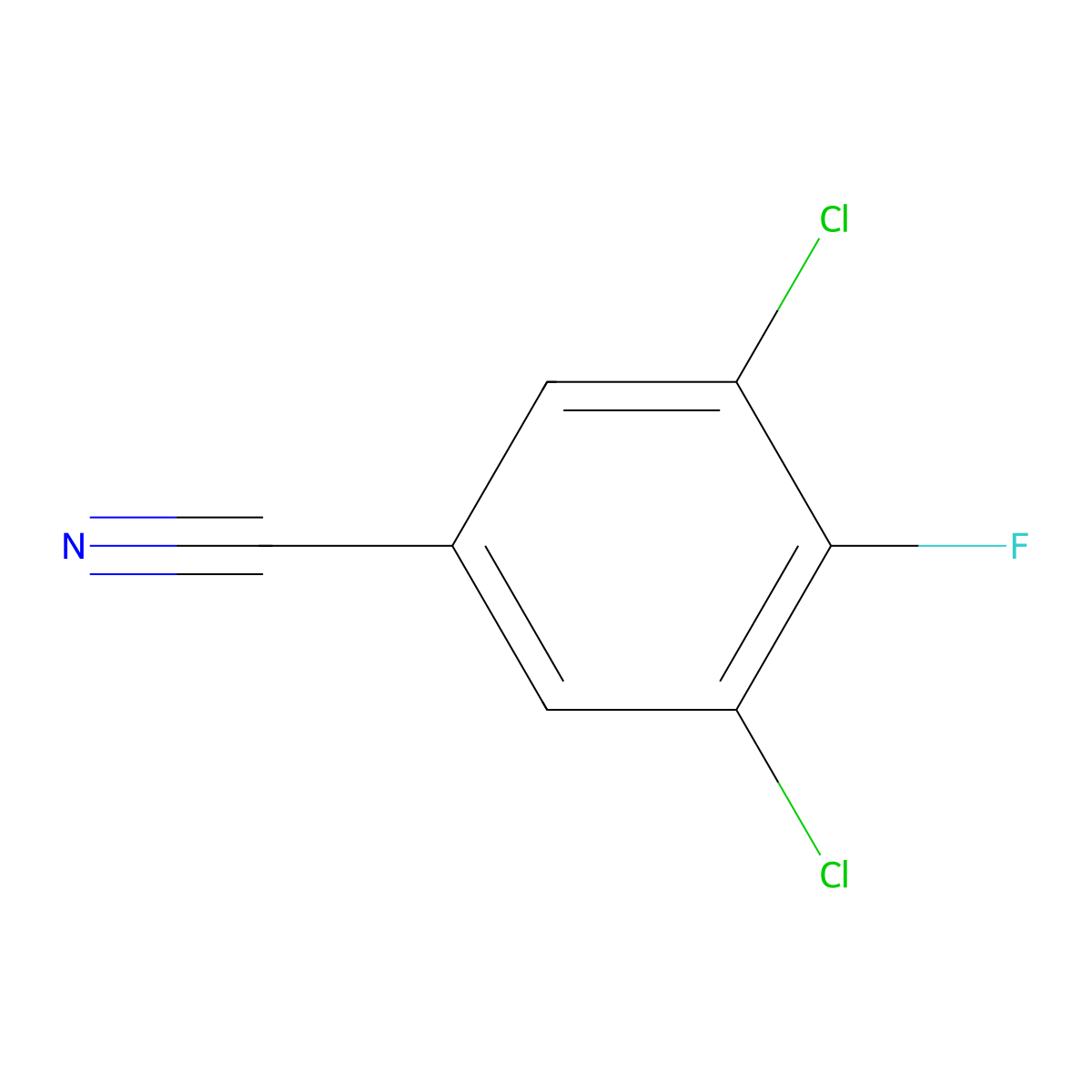 3,5-Dichloro-4-fluorobenzonitrile molecular structure, CAS 103879-31-8