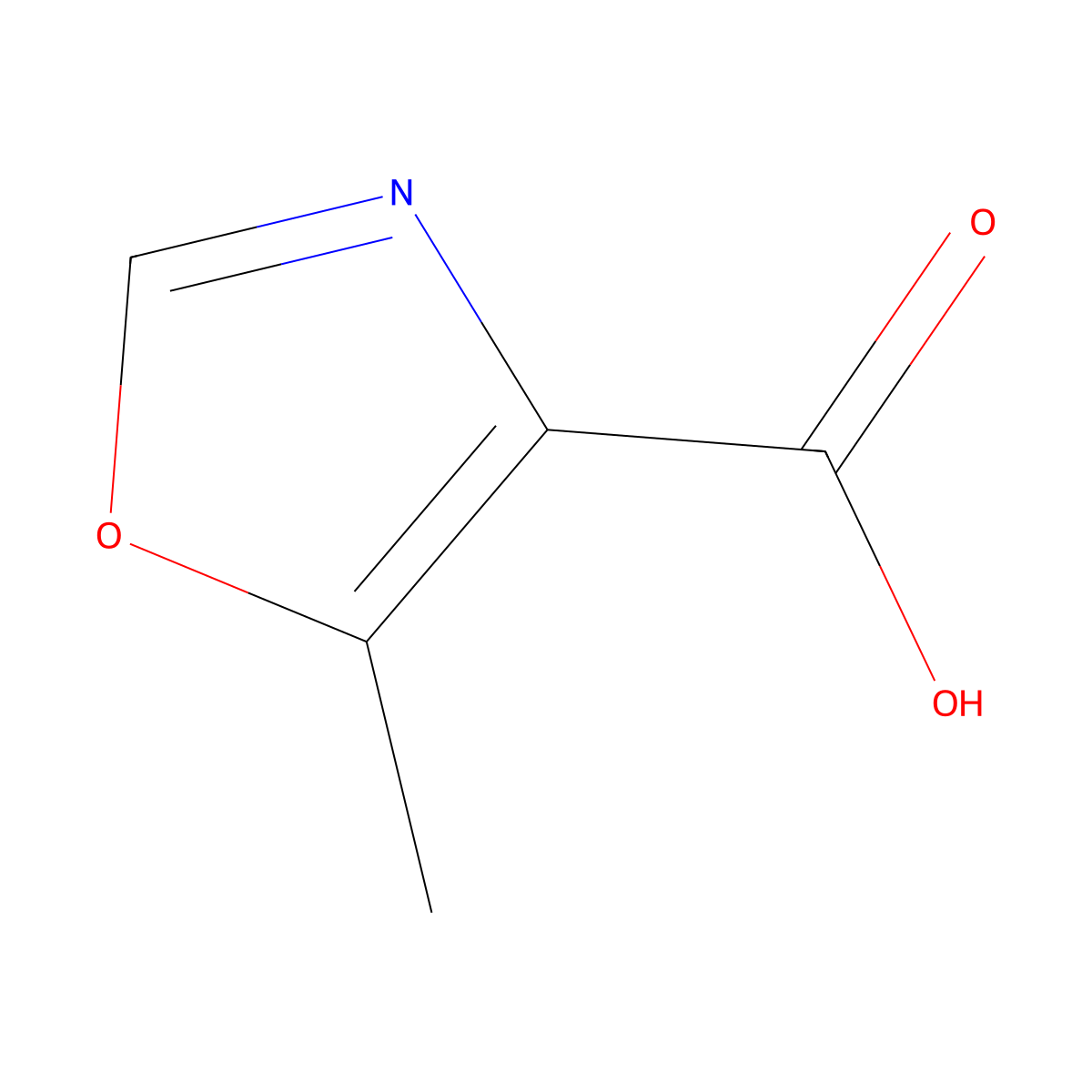 5-methyl-1,3-oxazole-4-carboxylic Acid molecular structure, CAS 103879-58-9