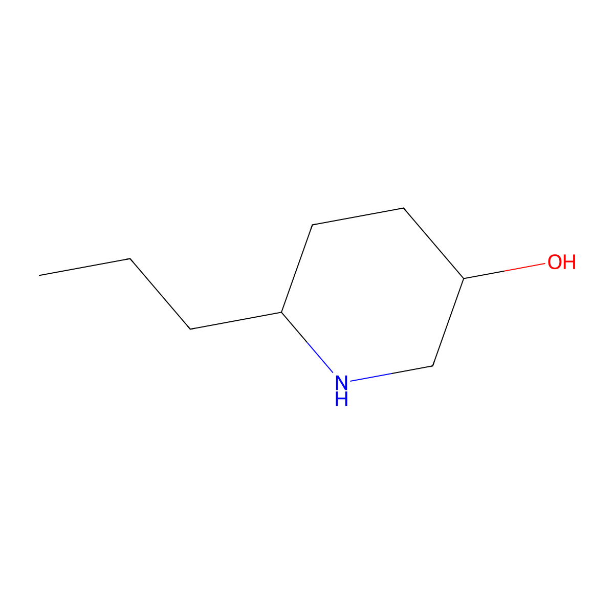 6-Propylpiperidin-3-ol molecular structure, CAS 10388-97-3