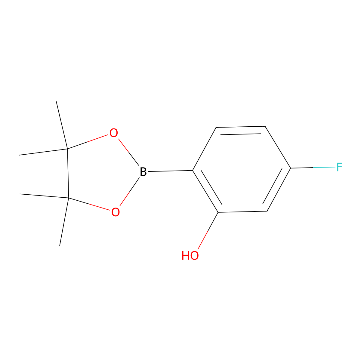 5-Fluoro-2-(4,4,5,5-tetramethyl-1,3,2-dioxaborolan-2-YL)phenol molecular structure, CAS 1038828-32-8