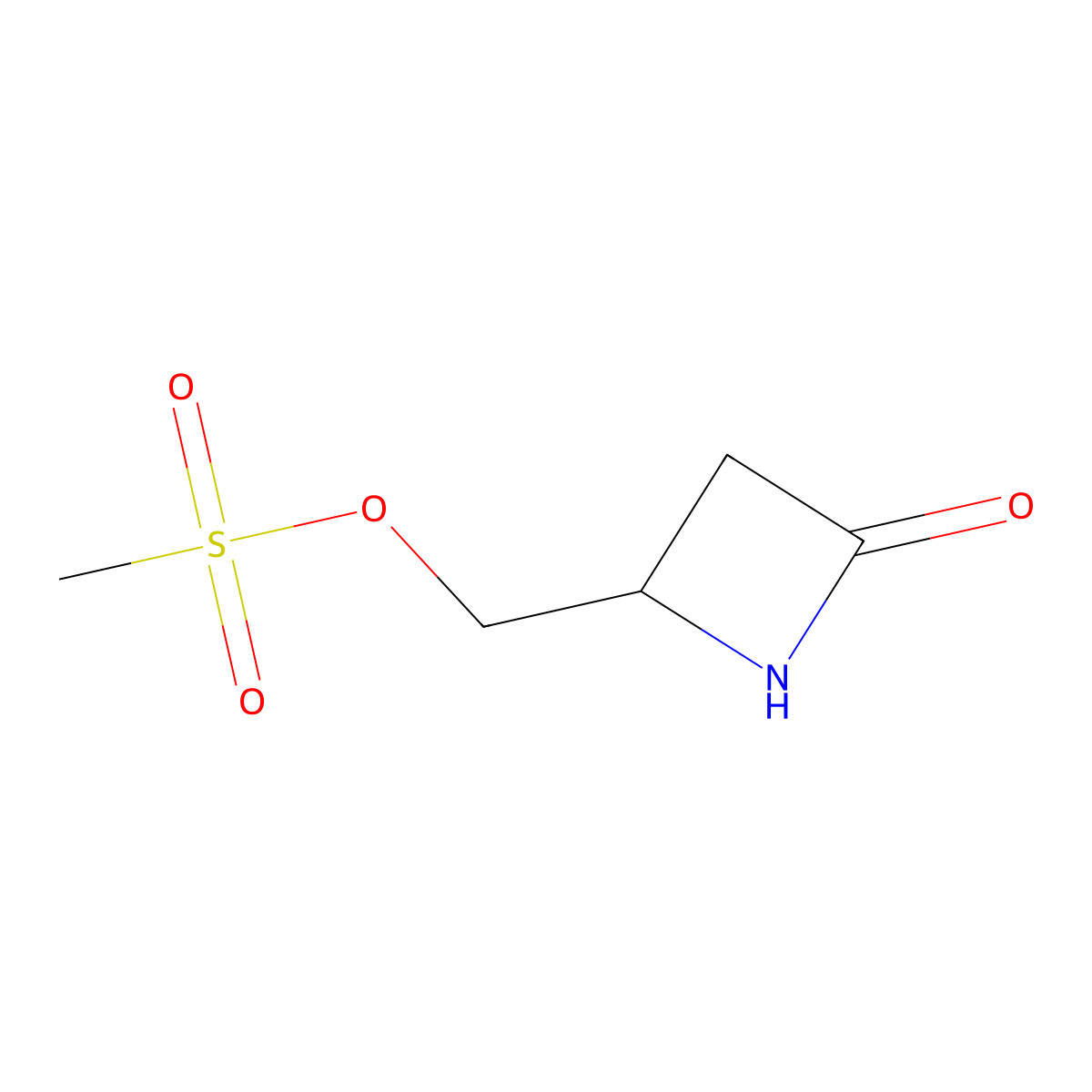 (4-Oxoazetidin-2-yl)methyl methanesulfonate molecular structure, CAS 103883-23-4