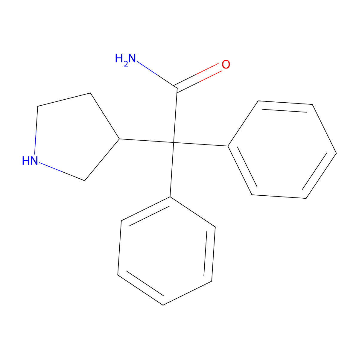 2,2-Diphenyl-2-(pyrrolidin-3-yl)acetamide molecular structure, CAS 103887-32-7