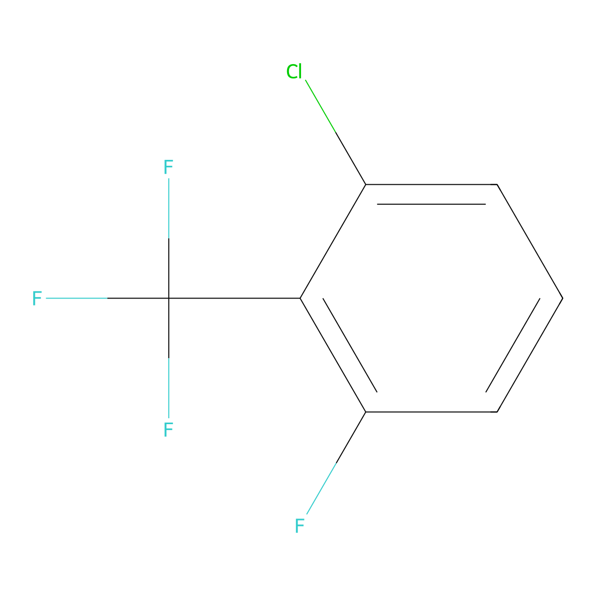 1-Chloro-3-fluoro-2-(trifluoromethyl)benzene molecular structure, CAS 103889-37-8