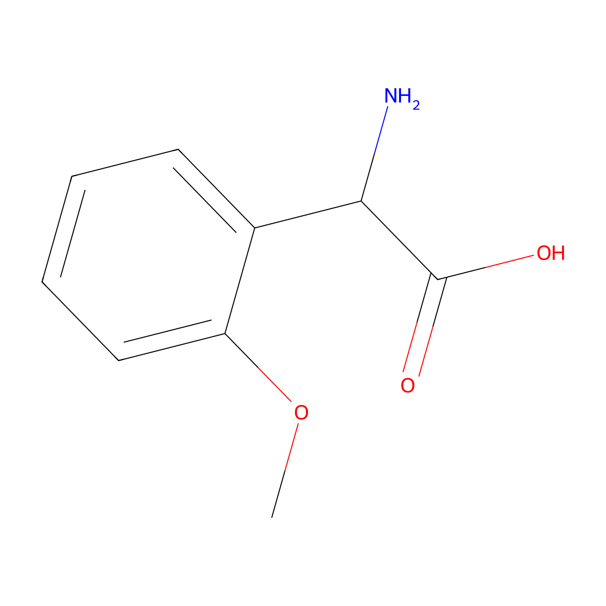 (R)-2-Amino-2-(2-methoxyphenyl)acetic acid molecular structure, CAS 103889-84-5