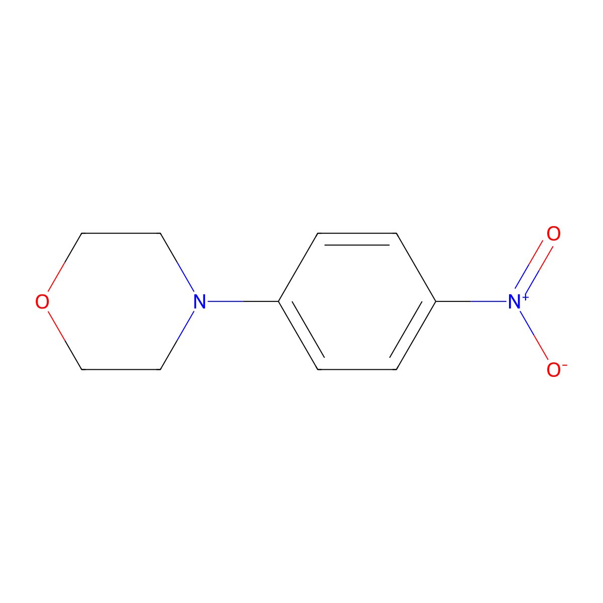 4-(4-Nitrophenyl)morpholine molecular structure, CAS 10389-51-2