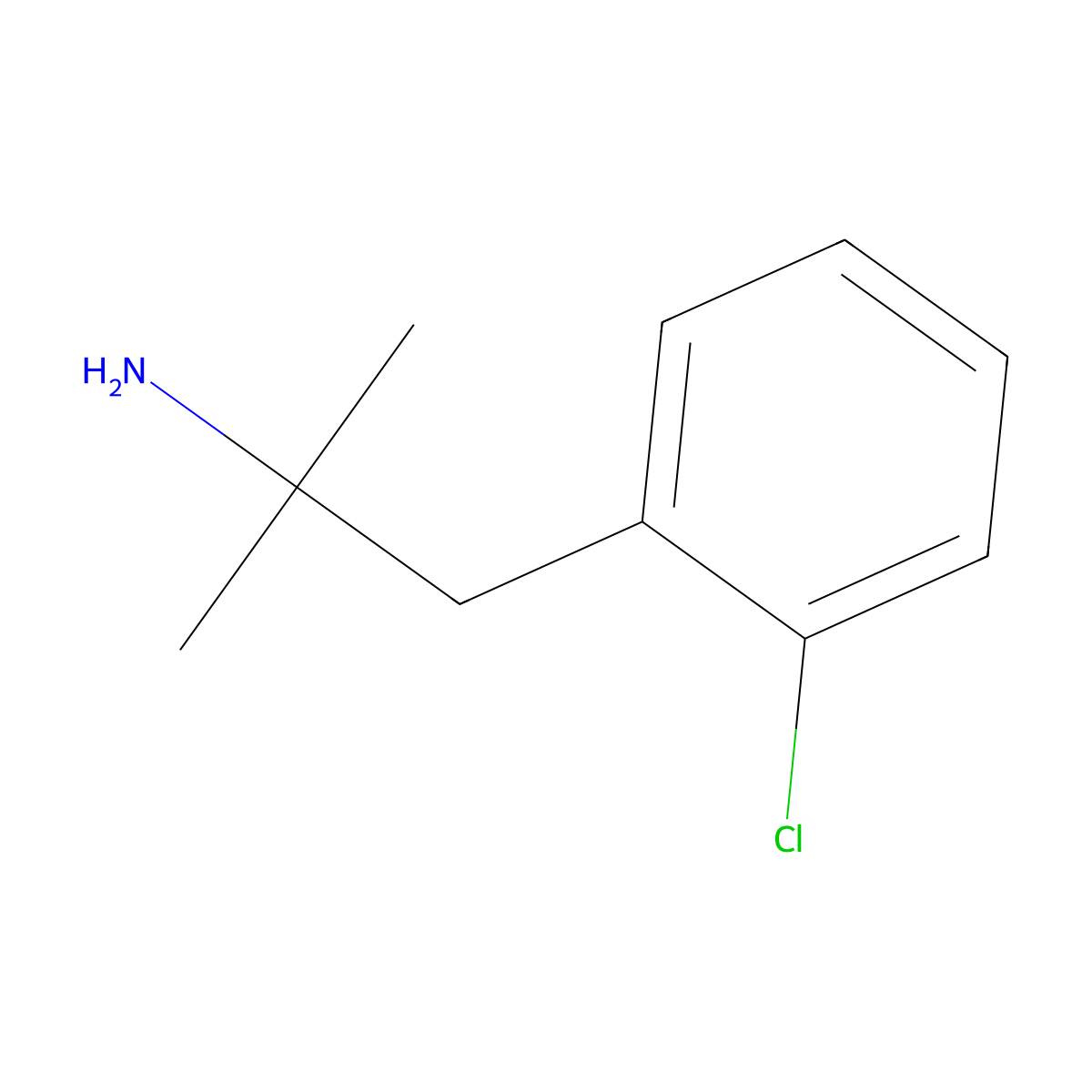 Clortermine molecular structure, CAS 10389-73-8