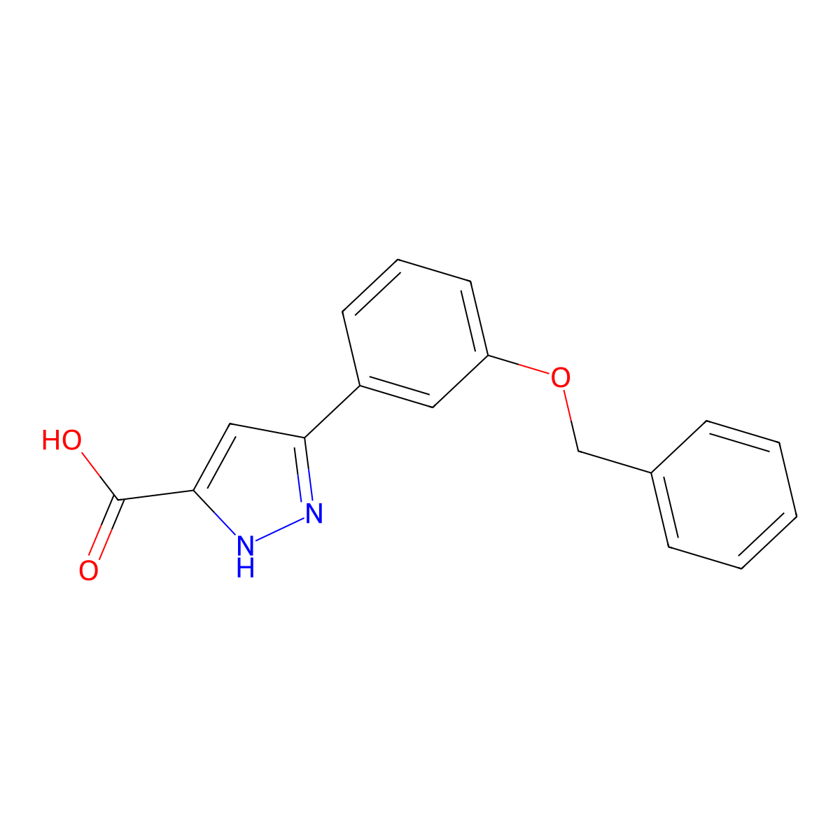 5-[3-(Benzyloxy)phenyl]-1H-pyrazole-3-carboxylic acid molecular structure, CAS 1038914-20-3
