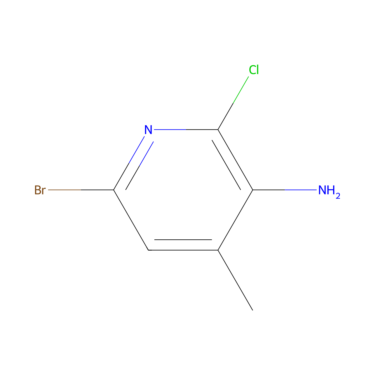 6-Bromo-2-chloro-4-methylpyridin-3-amine molecular structure, CAS 1038920-08-9