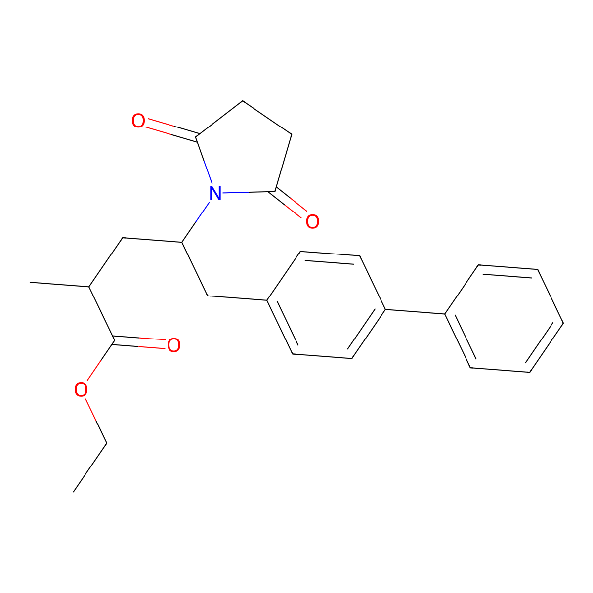 (2R,4S)-5-Biphenyl-4-yl-4-(2,5-dioxopyrrolidin-1-yl)-2-methylpentanoic acid ethyl ester molecular structure, CAS 1038924-97-8
