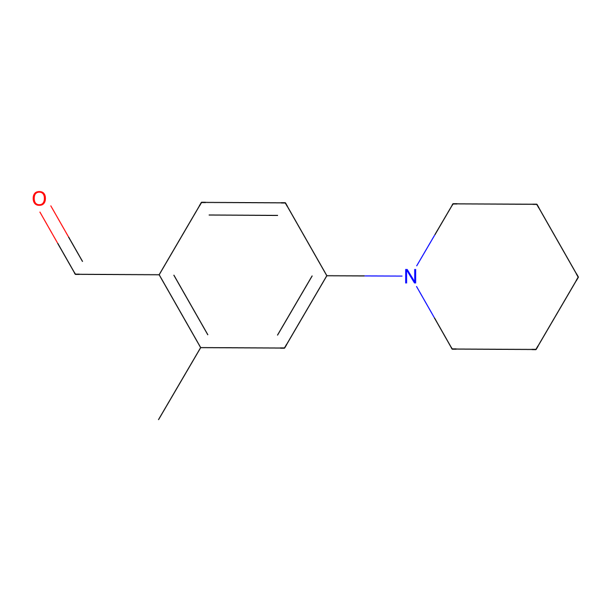 2-Methyl-4-piperidin-1-yl-benzaldehyde molecular structure, CAS 103893-37-4