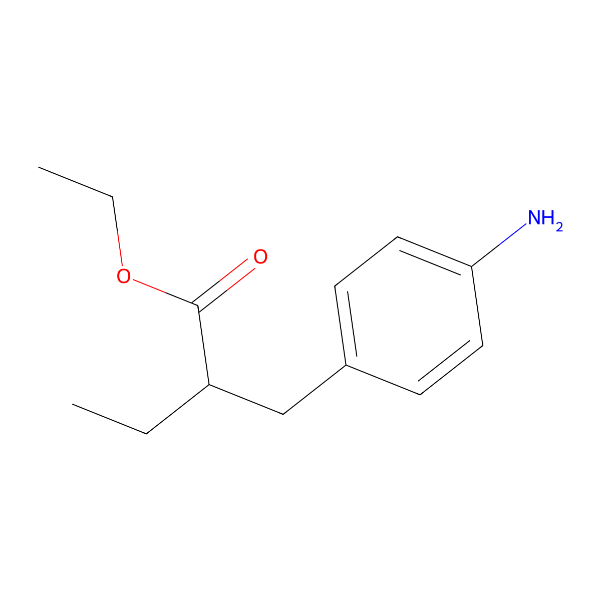 Ethyl 2-[(4-aminophenyl)methyl]butanoate molecular structure, CAS 103893-62-5