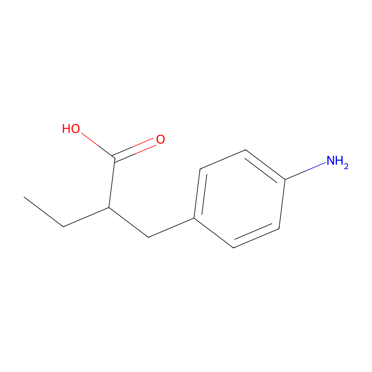 2-[(4-Aminophenyl)methyl]butanoic acid molecular structure, CAS 103893-69-2