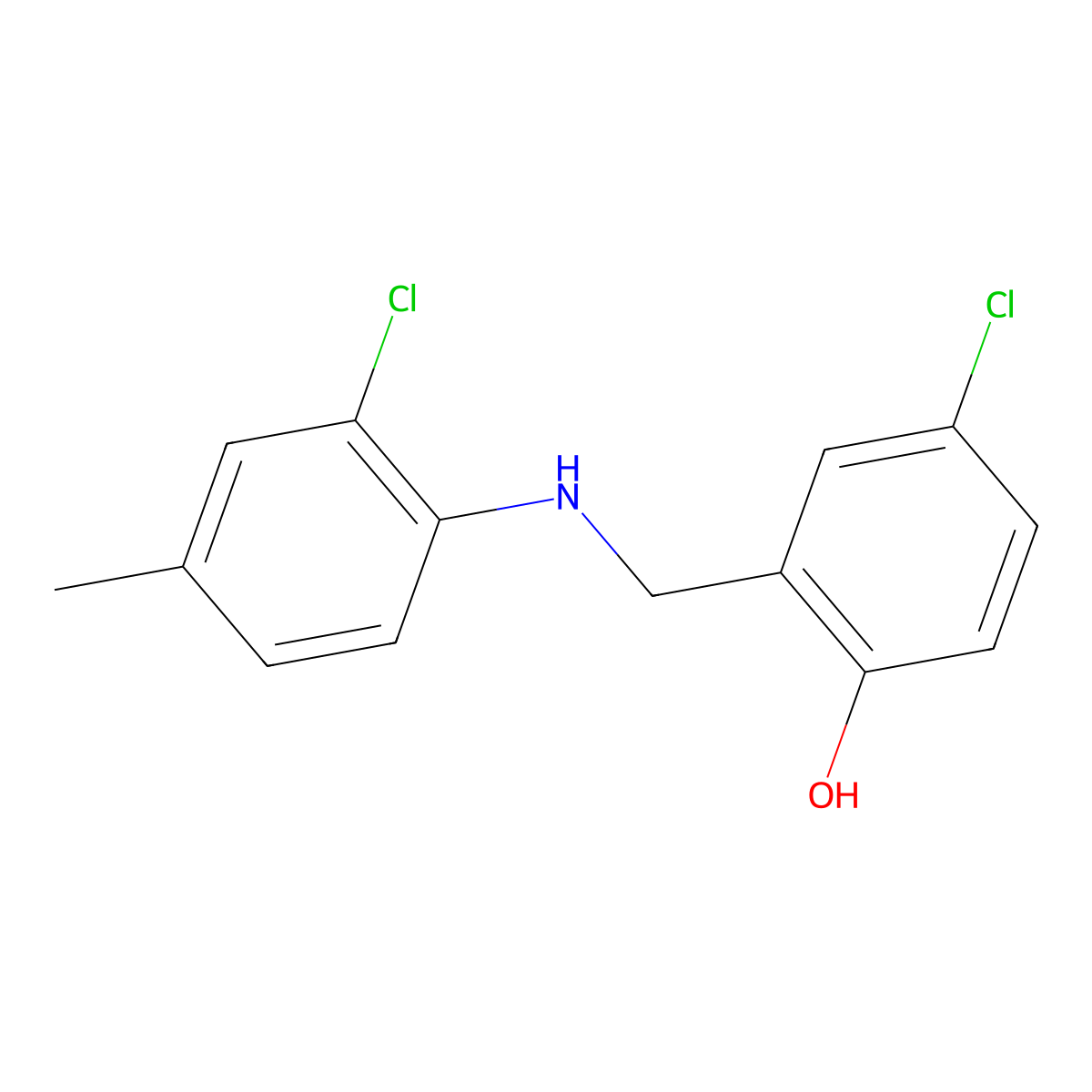 4-Chloro-2-{[(2-chloro-4-methylphenyl)amino]methyl}phenol molecular structure, CAS 1038966-68-5