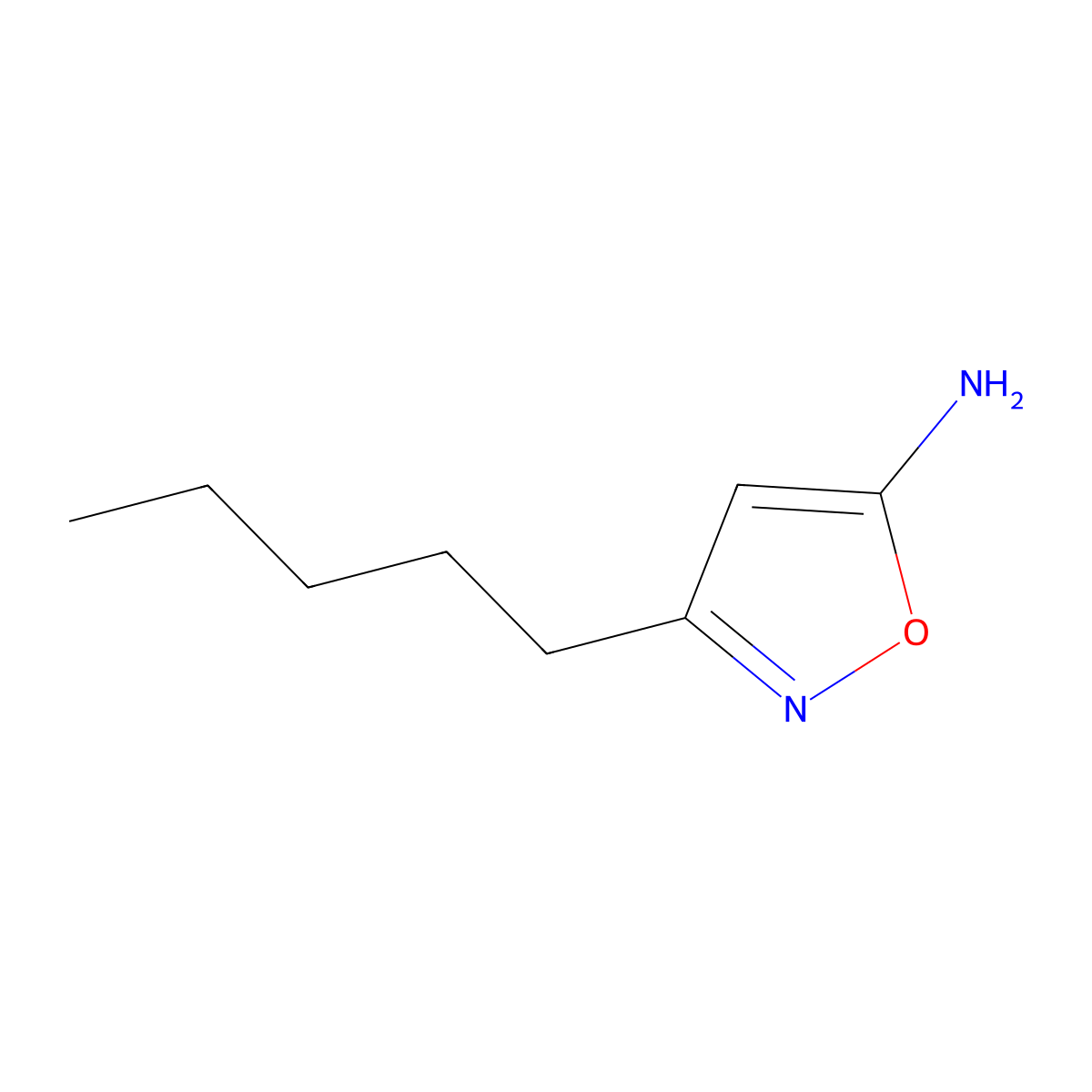 3-Pentyl-1,2-oxazol-5-amine molecular structure, CAS 1038968-74-9