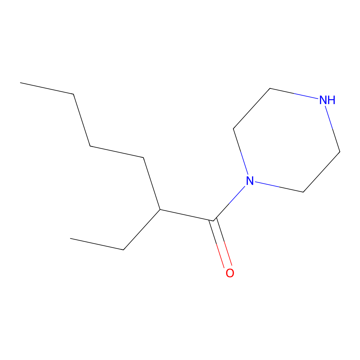 2-Ethyl-1-(piperazin-1-yl)hexan-1-one molecular structure, CAS 1038968-97-6