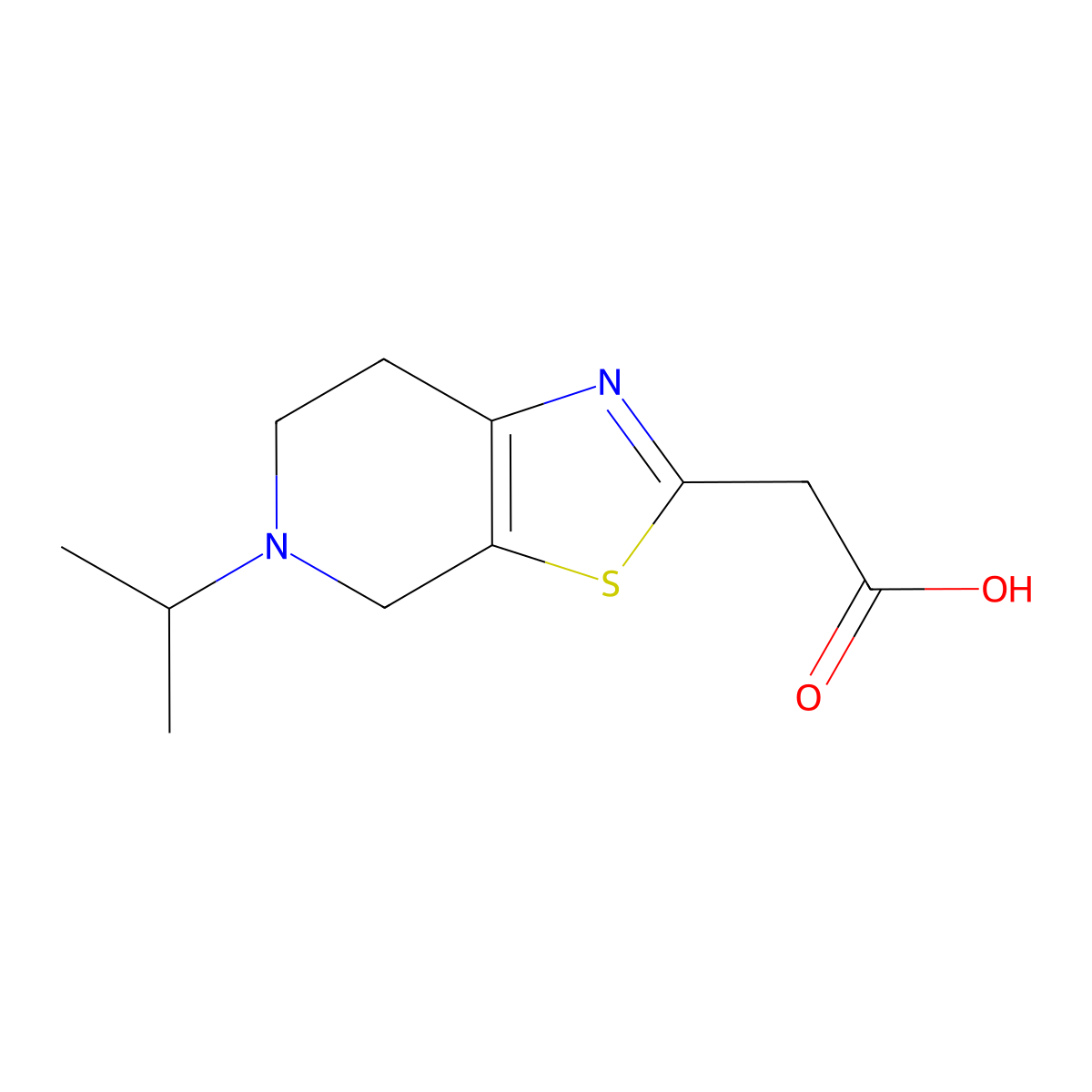 2-[5-(propan-2-yl)-4H,5H,6H,7H-[1,3]thiazolo[5,4-c]pyridin-2-yl]acetic acid molecular structure, CAS 1038971-27-5