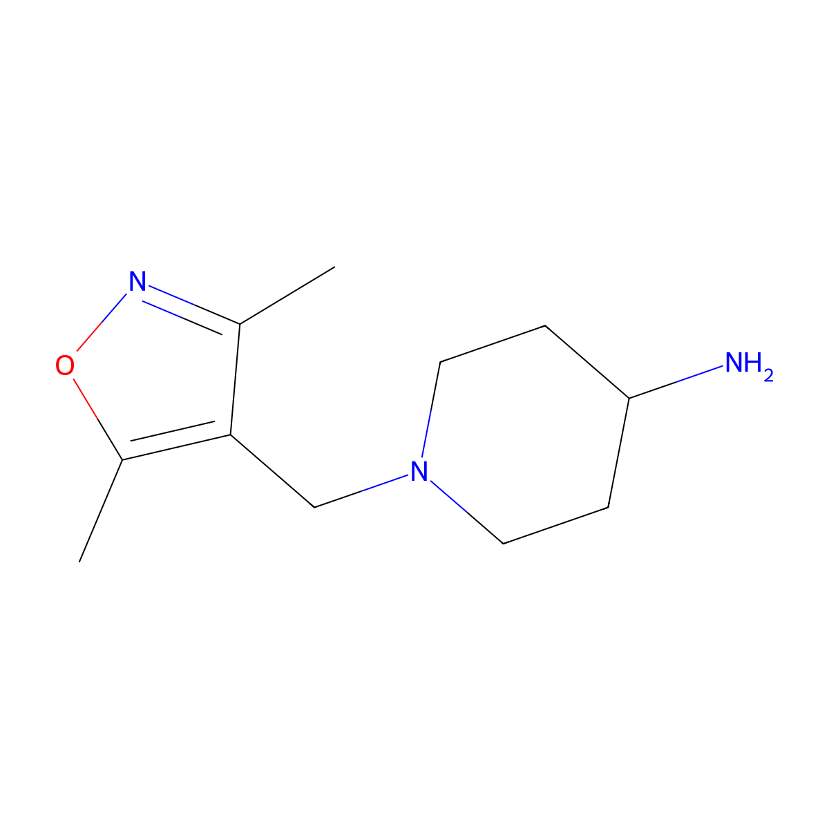 1-[(3,5-Dimethyl-1,2-oxazol-4-yl)methyl]piperidin-4-amine molecular structure, CAS 1038972-40-5