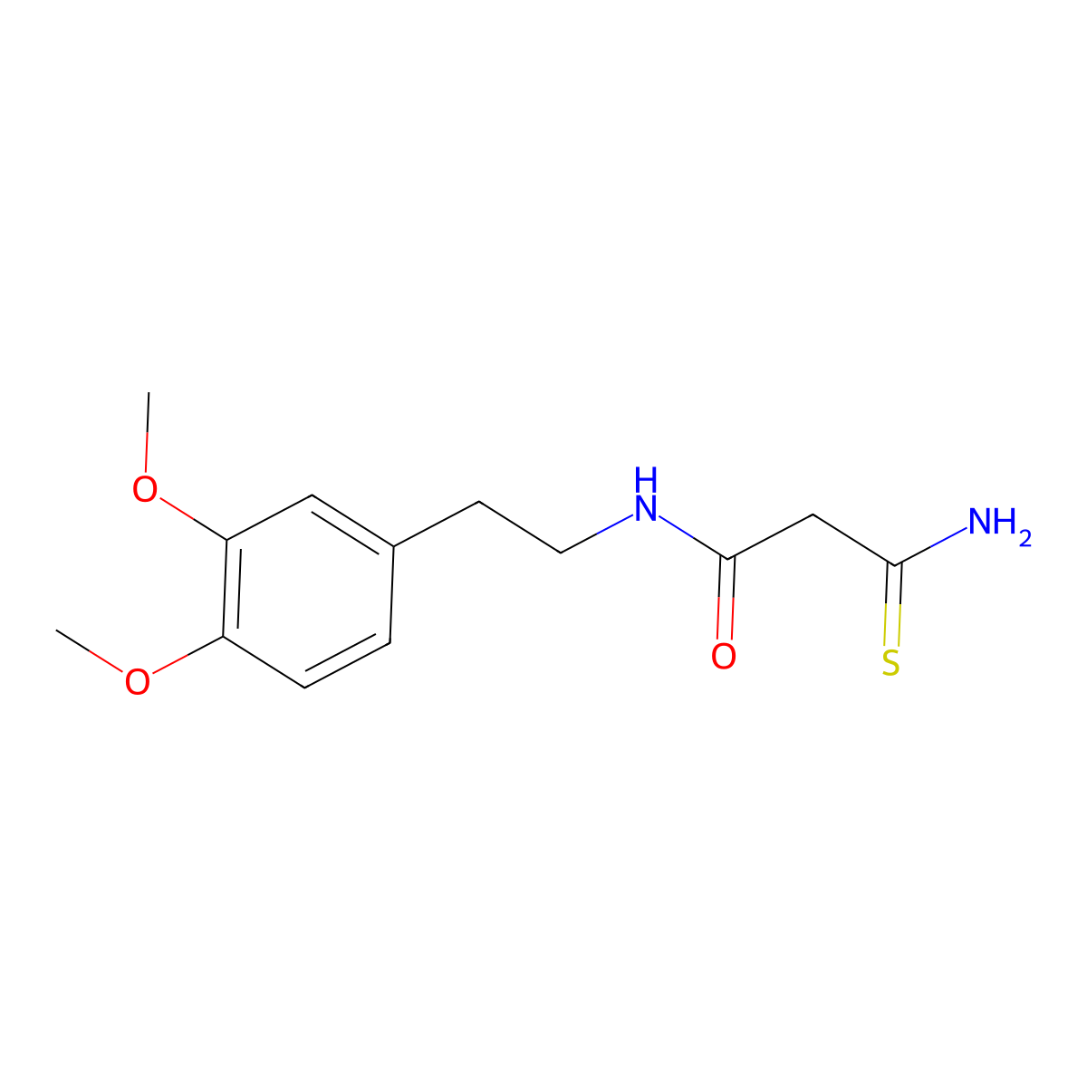 2-carbamothioyl-N-[2-(3,4-dimethoxyphenyl)ethyl]acetamide molecular structure, CAS 1038973-12-4