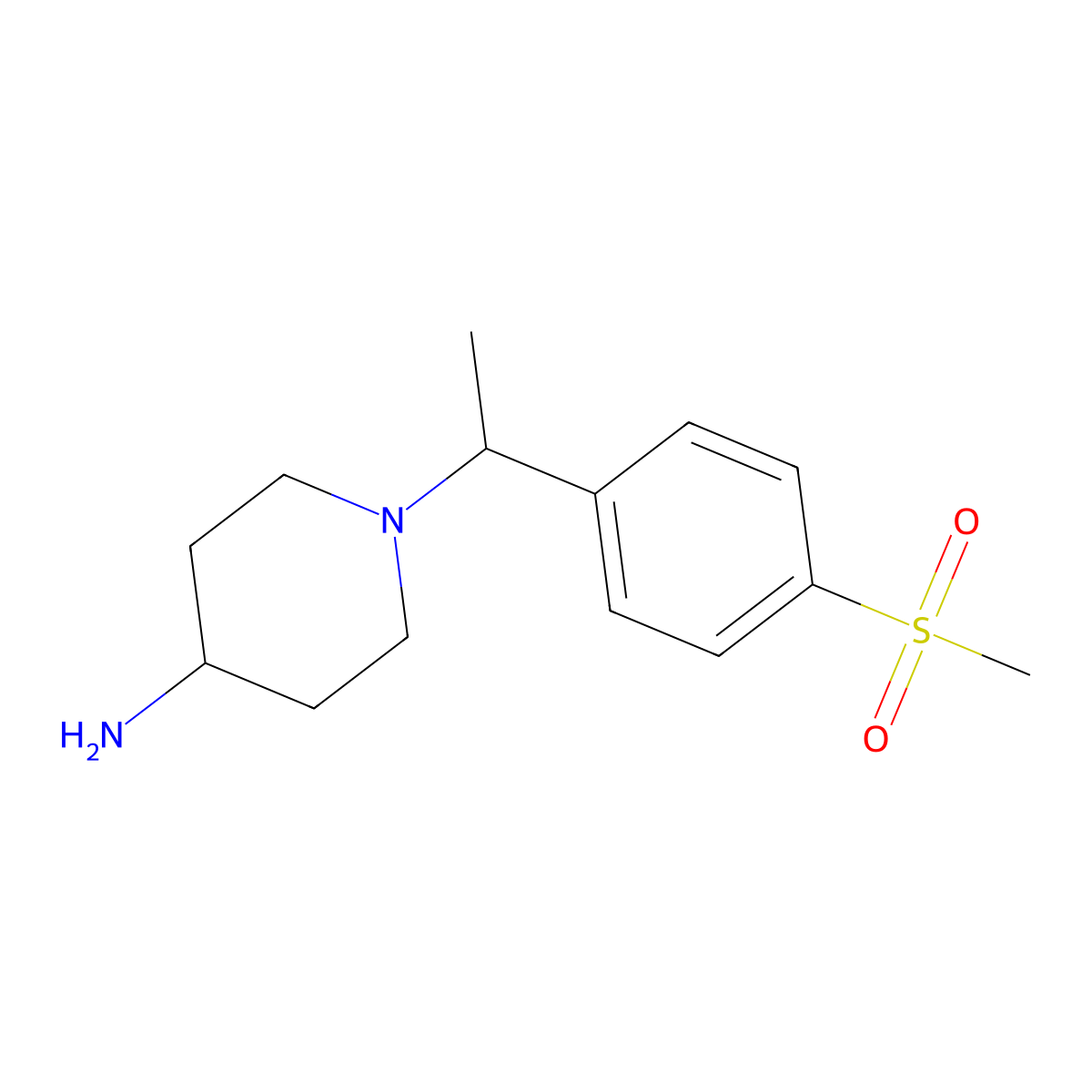 1-[1-(4-Methanesulfonylphenyl)ethyl]piperidin-4-amine molecular structure, CAS 1038973-85-1