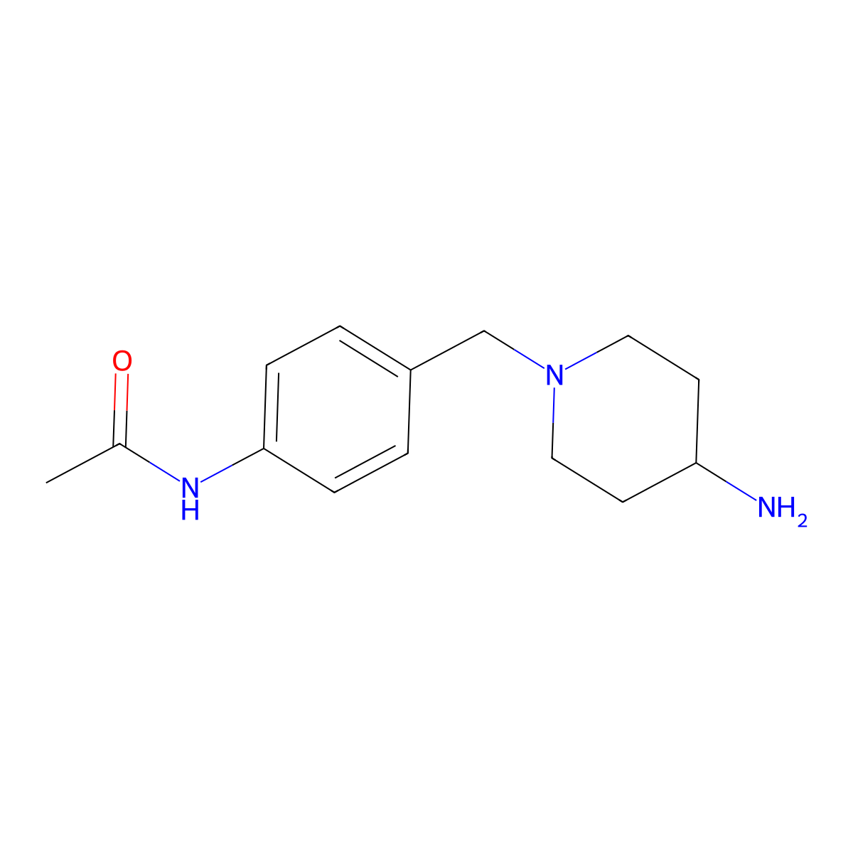N-{4-[(4-aminopiperidin-1-yl)methyl]phenyl}acetamide molecular structure, CAS 1038974-20-7