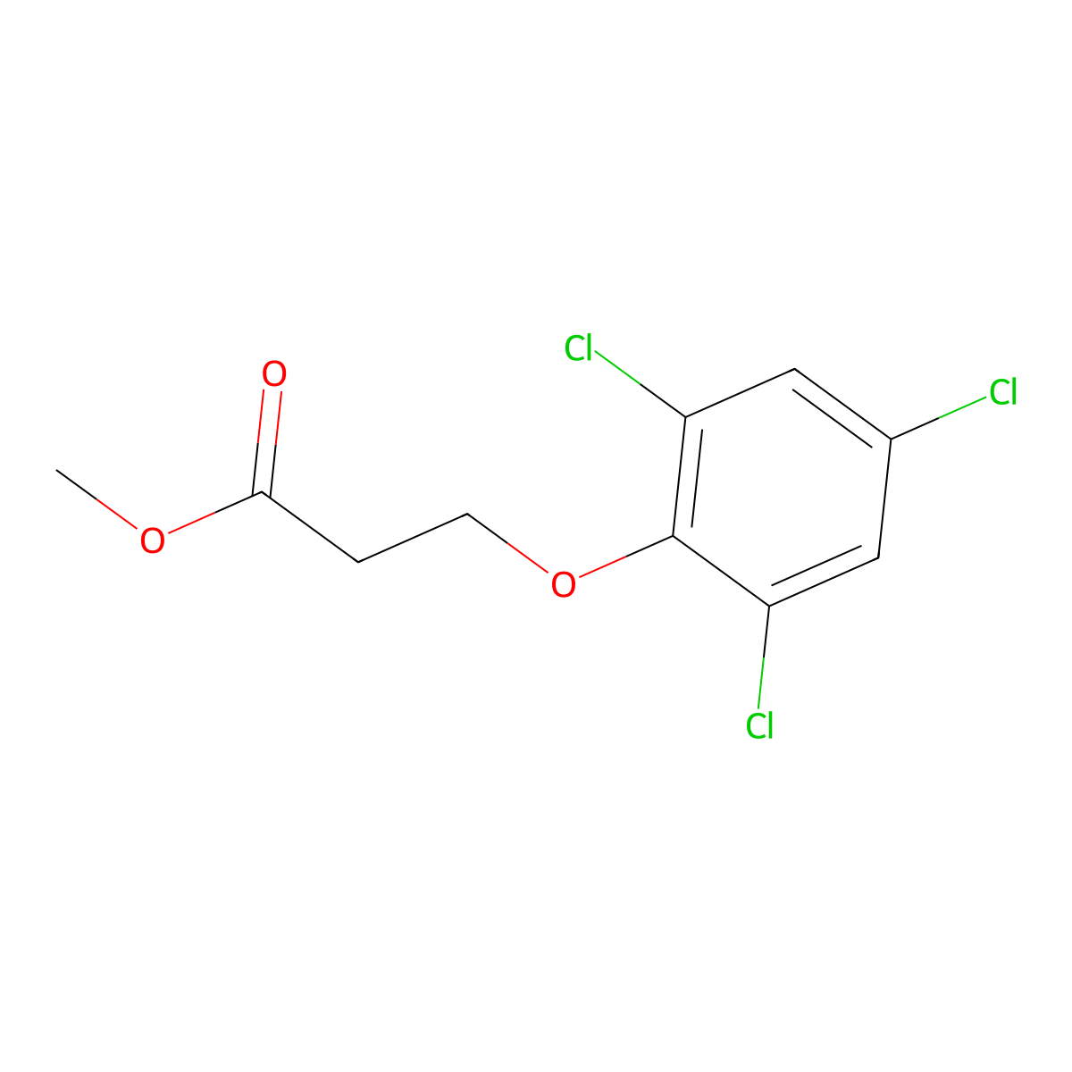 Methyl 3-(2,4,6-trichlorophenoxy)propanoate molecular structure, CAS 1038975-39-1